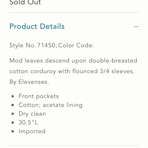 Anthropologie Elevenses Fall Changing Colors Coat - Picture 15 of 15